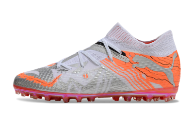 Unisex Puma Future Ultimate MG Multi Ground Low-Tops Football Boots - Silver/White/Orange
