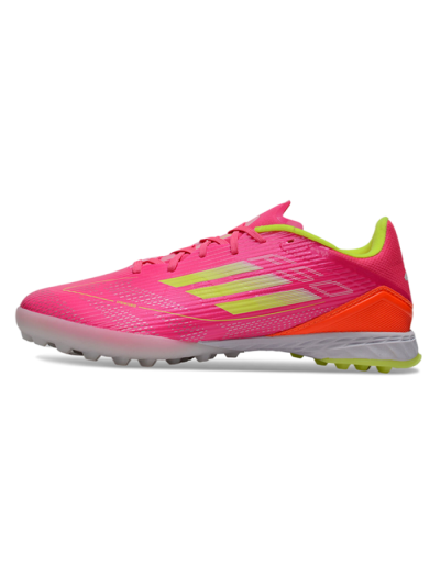Unisex Adidas F50 Pro TF Artificial Turf Low-Tops Football Shoes - Pink/Yellow/White