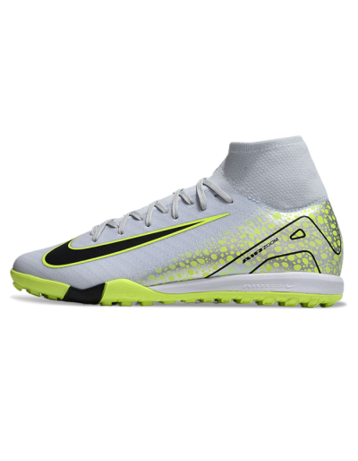 Unisex Nike Air Zoom Mercurial Superfly 10 Elite TF Artificial Turf High-Tops Football Shoes - Grey/Yellow/Black