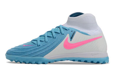 Men's Nike Phantom Luna Elite TF Artificial Turf High-Tops Football Shoes - Blue/White/Pink