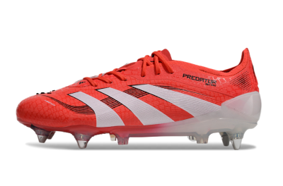 Men's Adidas Predator 25 Elite SG Soft Ground Low-Tops Football Boots - Red/White/Black