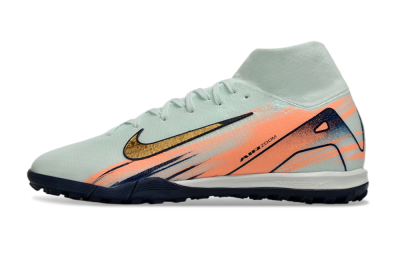 Men's Nike Air Zoom Mercurial Superfly 10 Elite TF Artificial Turf High-Tops Football Shoes - Jade/Gold/Red