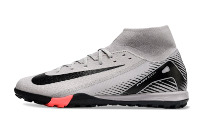 Men's Nike Air Zoom Mercurial Superfly 10 Elite TF Artificial Turf High-Tops Football Shoes - Grey/Black/White