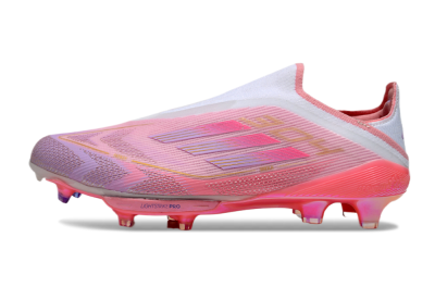 Men's Adidas F50+ Lightstrike Elite Laceless 304 FG Firm Ground Low-Tops Football Boots - Pink/Purple/Gold