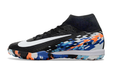 Unisex Nike Air Zoom Mercurial Superfly 10 Elite TF Artificial Turf High-Tops Football Shoes - Black/Blue/Orange