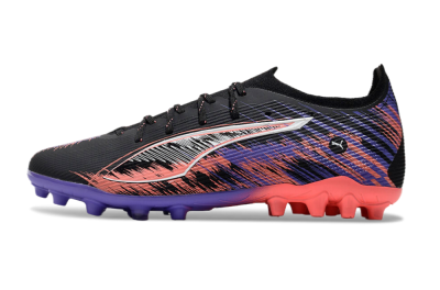Men's Puma Ultra 5 Ultimate FG Firm Ground Low-Tops Football Boots - Black/Red/Purple