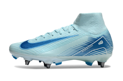 Men's Nike Air Zoom Mercurial Superfly 10 Elite SG Soft Ground High-Tops Football Boots - Jade/Blue/White