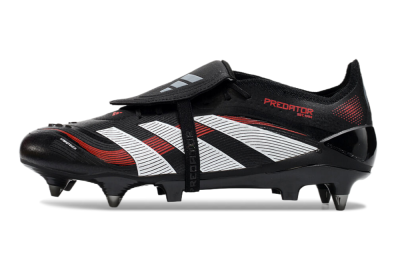 Men's Adidas Predator 25 Elite Foldover Tongue SG Soft Ground Low-Tops Football Boots - Black/White/Red