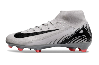 Men's Nike Air Zoom Mercurial Superfly 10 Academy FG Firm Ground High-Tops Football Boots - Grey/Black/Red
