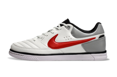 Men's Nike Street Gato IC Indoor & Futsal Low-Tops Football Shoes - White/Red/Silver