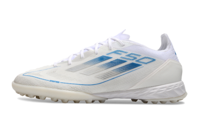 Men's Adidas F50 Pro TF Artificial Turf Low-Tops Football Shoes - White/Blue