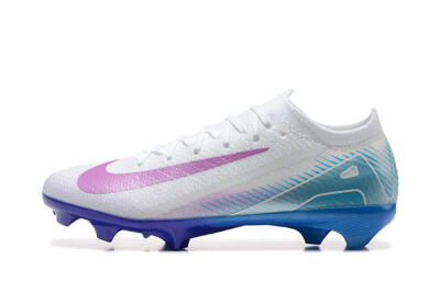 Men's Nike Air Zoom Mercurial Vapor 16 Elite FG Firm Ground Low-Tops Football Boots - White/Purple/Blue