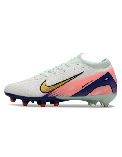 Men's Nike Air Zoom Mercurial Vapor 16 Elite AG Artificial Grass Low-Tops Football Boots - Jade/Gold/Blue