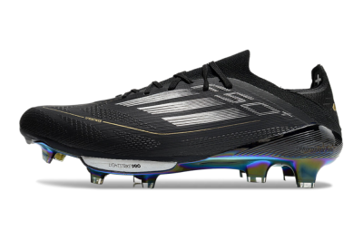 Unisex Adidas F50+ Lightstrike Pro Elite FG Firm Ground Low-Tops Football Boots - Black/Silver/Gold