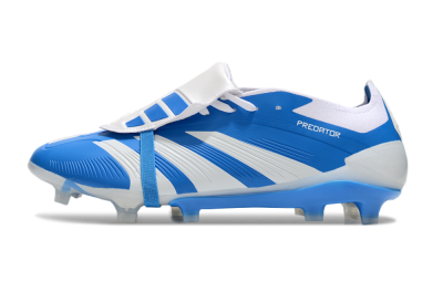 Men's Adidas Predator Elite Foldover Tongue FG Firm Ground Low-Tops Football Boots - Blue/White
