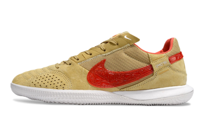 Men's Nike Street Gato IC Indoor & Futsal Low-Tops Football Shoes - Khaki/Red/White