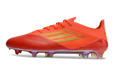 Men's Adidas F50 Elite FG Firm Ground Low-Tops Football Boots - Red/Gold