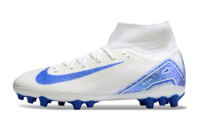 Unisex Nike Air Zoom Mercurial Superfly 10 Elite AG Artificial Grass High-Tops Football Boots - Beige/White/Blue