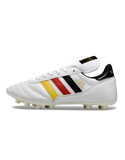 Men's Adidas Mundial Team Astro TF Artificial Turf Low-Tops Football Shoes - White/Black/Red/Yellow