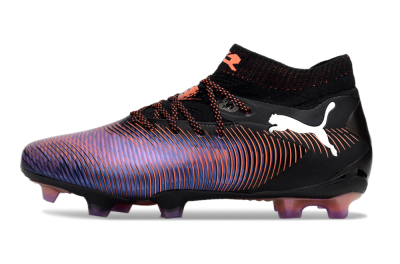 Men's Puma Future 8 Ultimate FG Firm Ground Low-Tops Football Boots - Black/Purple/Red