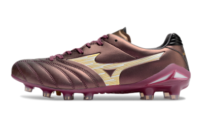 Men's Mizuno Morelia Neo 4 FG Firm Ground Low-Tops Football Boots - Red/White/Gold