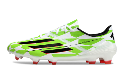 Men's Adidas F50 Adizero Elite FG Firm Ground Low-Tops Football Boots - White/Black/Green/Pink