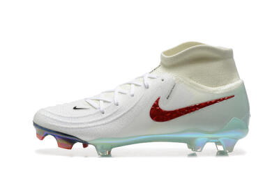 Men's Nike Phantom Luna Elite NU FG Firm Ground High-Tops Football Boots - White/Red/Jade