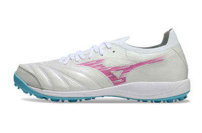 Men's Mizuno Morelia Neo Sala M8 TF Artificial Turf Low-Tops Football Shoes - Beige/Pink/Grey