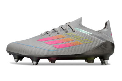 Men's Adidas F50 Elite SG Soft Ground Low-Tops Football Boots - Grey/Pink/Yellow