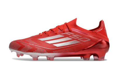 Men's Adidas F50 Elite FG Firm Ground Low-Tops Football Boots - Red/Silver
