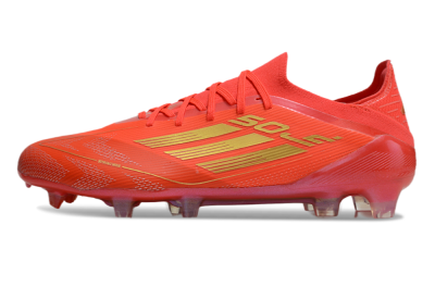 Men's Adidas F50 Elite FG Firm Ground Low-Tops Football Boots - Red/Gold