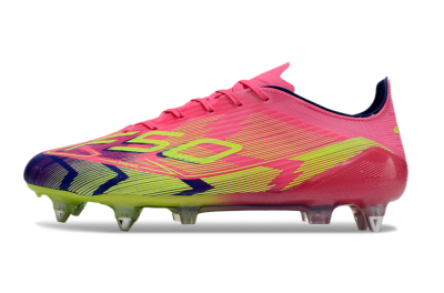 Men's Adidas F50 Elite SG Soft Ground Low-Tops Football Boots - Pink/Blue/Yellow