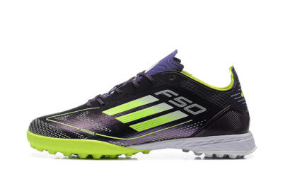 Unisex Adidas F50 Pro TF Artificial Turf Low-Tops Football Shoes - Purple/Yellow/White