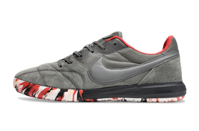 Unisex Nike Premier 2 Sala IC Indoor & Futsal Low-Tops Football Shoes - Grey/Black/Red