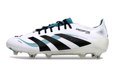 Men's Adidas Predator Elite 25 FG Firm Ground Low-Tops Football Boots - White/Blue/Black