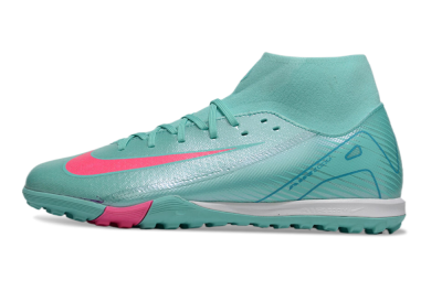 Men's Nike Air Zoom Mercurial Superfly 10 Academy TF Artificial Turf High-Tops Football Shoes - Jade/Pink/White