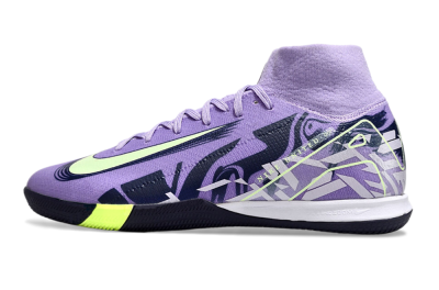 Men's Nike Air Zoom Mercurial Superfly 10 Elite IC Indoor & Futsal High-Tops Football Shoes - Purple/Yellow/White