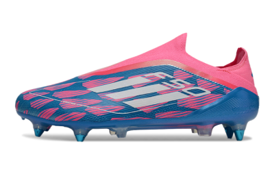 Men's Adidas F50 Elite Laceless SG Soft Ground Low-Tops Football Boots - Blue/Pink/White