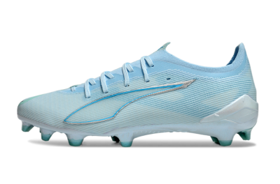 Men's Puma Ultra Ultimate FG Firm Ground Low-Tops Football Boots - Jade/Silver/Blue