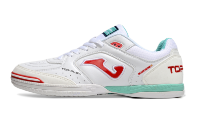 Men's Joma Top Flex IC Indoor & Futsal Low-Tops Football Shoes - White/Red/Jade