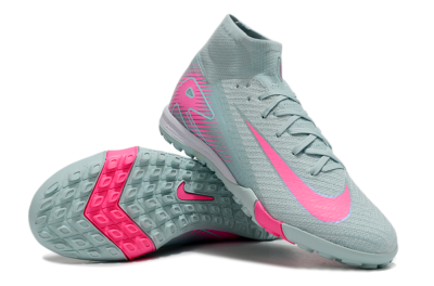 Men's Nike Air Zoom Mercurial Superfly 10 Elite TF Artificial Turf High-Tops Football Shoes - Jade/Pink/White
