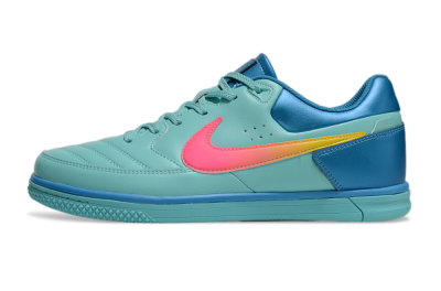 Men's Nike Street Gato IC Indoor & Futsal Low-Tops Football Shoes - Jade/Pink/Yellow/Blue