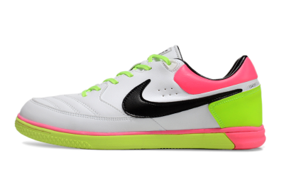 Men's Nike Street Gato IC Indoor & Futsal Low-Tops Football Shoes - White/Black/Pink/Yellow