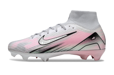 Unisex Nike Air Zoom Mercurial Superfly 10 Elite FG Firm Ground High-Tops Football Boots - Silver/Pink/Black
