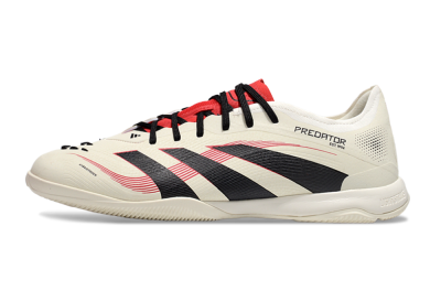 Men's Adidas Predator 25 Elite IC Indoor & Futsal Low-Tops Football Shoes - Beige/Black/Red