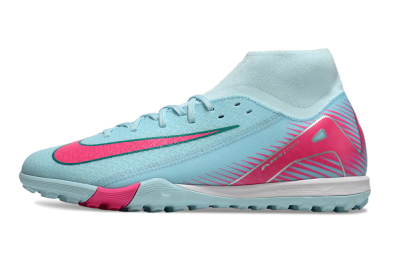 Men's Nike Air Zoom Mercurial Superfly 10 Elite TF Artificial Turf High-Tops Football Shoes - Jade/Pink/White