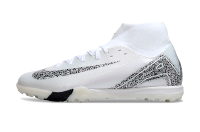 Men's Nike Air Zoom Mercurial Superfly 10 Elite TF Artificial Turf High-Tops Football Shoes - White/Black/Beige