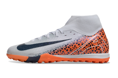 Men's Nike Air Zoom Mercurial Superfly 10 Elite TF Artificial Turf High-Tops Football Shoes - Grey/Black/Leopard
