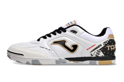 Men's Joma Top Flex IC Indoor & Futsal Low-Tops Football Shoes - White/Black/Gold