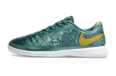 Men's Nike Lunar Gato 2 IC Indoor & Futsal Low-Tops Football Shoes - Green/Yellow/White